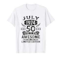 Juli 1974 50 Jahre Mann Frau Deko Lustig 50. Geburtstag T-Shirt von Jahrgang 1974 50. Geburtstag für Männer Frauen