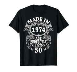 Made In 1974 50 Jahre Geschenk 50. Geburtstag Mann Frau T-Shirt von Jahrgang 1974 50. Geburtstag für Männer Frauen