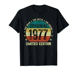 47. Geburtstag Lustig Geschenk Mann 47 Jahre Original 1977 T-Shirt von Jahrgang 1977 47. Geburtstag für Männer Frauen