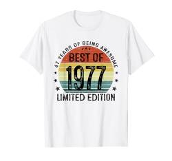 Best Of 1977 47. Geburtstag Mann 47 Jahre Lustig Geschenk T-Shirt von Jahrgang 1977 47. Geburtstag für Männer Frauen