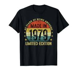 Retro 45 Jahre Made In 1979 Limited Edition 45. Geburtstag T-Shirt von Jahrgang 1979 45. Geburtstag für Männer Frauen