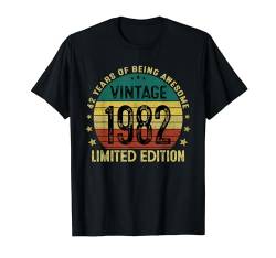 Retro 42 Jahre Vintage 1982 Limited Edition 42. Geburtstag T-Shirt von Jahrgang 1982 42. Geburtstag für Männer Frauen