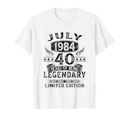 40. Geburtstag Mann Frau 40 Jahre Jahrgang Juli 1984 T-Shirt von Jahrgang 1984 40. Geburtstag für Männer Frauen