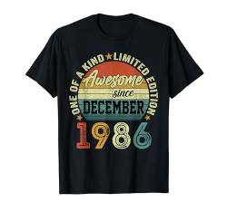 Dezember 1986 38 Jahre Mann Frau Deko Lustig 38. Geburtstag T-Shirt von Jahrgang 1986 38. Geburtstag für Männer Frauen
