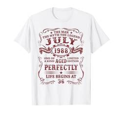 36 Jahre Lustig Geschenk Mann Mythos Legende Juli 1988 T-Shirt von Jahrgang 1988 36. Geburtstag für Männer Frauen