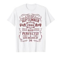 36 Jahre Lustig Geschenk Mann Mythos Legende September 1988 T-Shirt von Jahrgang 1988 36. Geburtstag für Männer Frauen