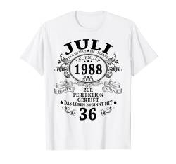 36. Geburtstag Geschenk Mann Mythos Legende Juli 1988 T-Shirt von Jahrgang 1988 36. Geburtstag für Männer Frauen