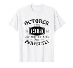 36. Geburtstag Lustig Geschenk Mann Jahrgang Oktober 1988 T-Shirt von Jahrgang 1988 36. Geburtstag für Männer Frauen