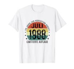 Jahrgang Juli 1988 36 Jahre Geschenk 36. Geburtstag T-Shirt von Jahrgang 1988 36. Geburtstag für Männer Frauen