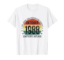 Jahrgang Oktober 1988 36 Jahre Geschenk 36. Geburtstag T-Shirt von Jahrgang 1988 36. Geburtstag für Männer Frauen