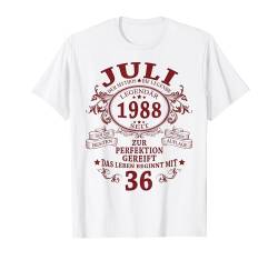 Mann Mythos Legende Juli 1988 36. Geburtstag Geschenk T-Shirt von Jahrgang 1988 36. Geburtstag für Männer Frauen