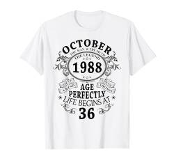 Oktober 1988 Mann Mythos Legende Geschenk 36. Geburtstag T-Shirt von Jahrgang 1988 36. Geburtstag für Männer Frauen