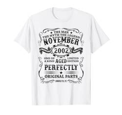 Mann Mythos Legende November 2002 22 Jahre Lustig Geschenk T-Shirt von Jahrgang 2002 22. Geburtstag für Männer Frauen