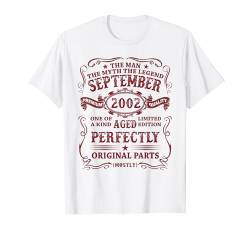 Mann Mythos Legende September 2002 22 Jahre Lustig Deko Mann T-Shirt von Jahrgang 2002 22. Geburtstag für Männer Frauen
