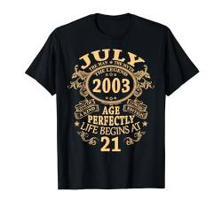 21. Geburtstag Geschenke Mann Mythos Legende Juli 2003 T-Shirt von Jahrgang 2003 21. Geburtstag für Männer Frauen