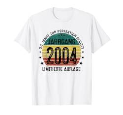 20. Geburtstag Mann Jahrgang 2004 20 Jahre Lustig Geburtstag T-Shirt von Jahrgang 2004 20. Geburtstag für Männer Frauen