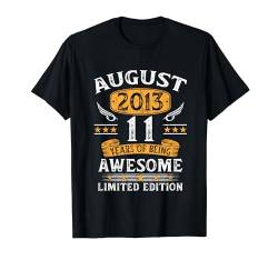 11. Geburtstag Junge 11 Jahre Jahrgang August 2013 T-Shirt von Jahrgang 2013 11. Geburtstag Junge Mädchen