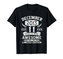 Vintage Dezember 2013 Limited Edition 11. Geburtstag Deko T-Shirt von Jahrgang 2013 11. Geburtstag Junge Mädchen