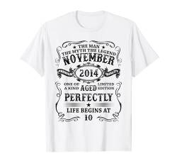 Mann Mythos Legende November 2014 10. Geburtstag Geschenk T-Shirt von Jahrgang 2014 10. Geburtstag Junge Mädchen