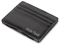 Jaimie Jacobs Flap Boy Slim mit Gravur - Das Original - Magic Wallet Magischer Geldbeutel Dünn Schmale Geldbörse Herren RFID Schutz Geldklammer Klein Slim Wallet Geschenk Echtleder (Schwarz) von Jaimie Jacobs