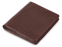 Jaimie Jacobs Flapstar Magic Wallet ohne Münzfach Leder magische Geldbörse kein Falten der Geldscheine nötig RFID-Schutz Herren (Saffiano Braun) von Jaimie Jacobs