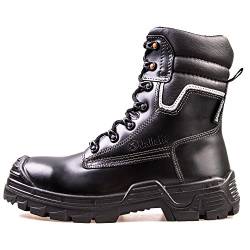 Jalatte Sicherheitsstiefel SB P LOG290 Schwarz Herren - klappbare Metallspikes, kälteisoliert, wasserabweisend, durchtrittsicher, Zehenschutz (44) von Jalatte