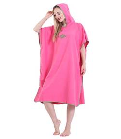 JameStyle26 Badeponcho Strandtuch Mikrofaser schnelltrockend Unisex Bademantel Poncho mit Kapuzen Duschtuch Handtuch Schwimmen Surfing Strand Tauchen Bademode (Pink, Einheitsgröße) von JameStyle26