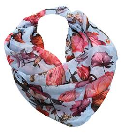 JameStyle26 Blume Rose Seide Sommer Loop Farbverlauf Silk Uni Rundschal Schlauchschal Stola Schal leicht (Blau) von JameStyle26