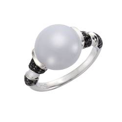 Jamelli Damen Ring 925/- Sterling Silber Glänzend Calcedon weiß 273271080J von Jamelli