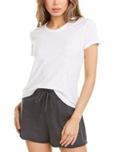 James Perse Damen Sheer Slub Crewneck Tee, Weiss/opulenter Garten, Mittel von James Perse