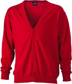 Cardigan - Farbe: Red - Größe: L von James & Nicholson