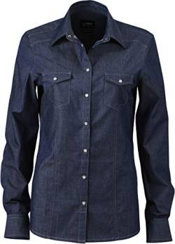 Damen Denim Bluse | James & Nicholson | JN 628, Farbe:dark denim;size:L von James & Nicholson