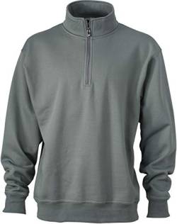 Half Zip Sweater - Farbe: Dark Grey - Größe: L von James & Nicholson