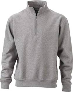 Half Zip Sweater - Farbe: Grey Heather - Größe: S von James & Nicholson