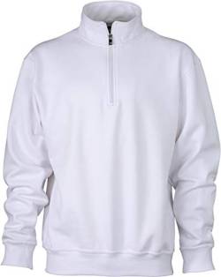 Half Zip Sweater - Farbe: White - Größe: XL von James & Nicholson