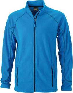 J&N - Herren Fleecejacke mit Struktur (JN597), Aqua/Marine, Gr. XXL von James & Nicholson