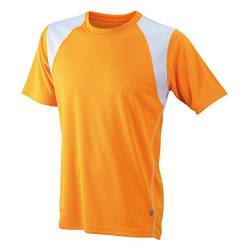 JAMES & NICHOLSON Atmungsaktives Laufshirt (3XL, orange/white) von James & Nicholson