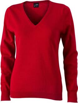 JAMES & NICHOLSON Klassischer Baumwoll-Pullover (M, red) von James & Nicholson