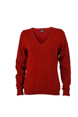 JAMES & NICHOLSON Klassischer Baumwoll-Pullover (XXL, bordeaux) von James & Nicholson