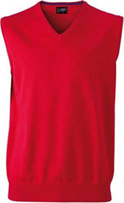 JAMES & NICHOLSON Klassischer Baumwoll-Pullunder (XL, red) von James & Nicholson