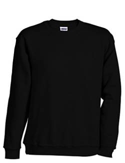 JN040 Round Sweat Heavy Sweatshirt Rundhals Pullover Übergröße, Farbe:Black;Größen:3XL von James & Nicholson