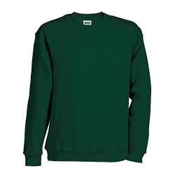 JN040 Round Sweat Heavy Sweatshirt Rundhals Pullover Übergröße, Farbe:Dark Green;Größen:4XL von James & Nicholson