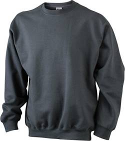 JN040 Round Sweat Heavy Sweatshirt Rundhals Pullover Übergröße, Farbe:Graphite (Solid);Größen:L von James & Nicholson
