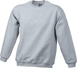 JN040 Round Sweat Heavy Sweatshirt Rundhals Pullover Übergröße, Farbe:Grey Heather;Größen:3XL von James & Nicholson