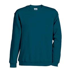 JN040 Round Sweat Heavy Sweatshirt Rundhals Pullover Übergröße, Farbe:Petrol;Größen:L von James & Nicholson