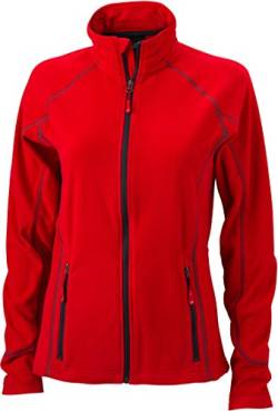 JN596 Ladies' Structure Fleece Jacket Leichte Outdoor-Fleecejacke, Größe:L;Farbe:Red-Carbon von James & Nicholson
