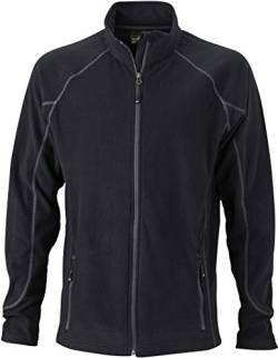 JN597 Men's Structure Fleece Jacket Leichte Outdoor-Fleecejacke, Größe:XL;Farbe:Black-Carbon von James & Nicholson
