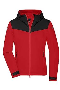 James & Nicholson Damen Allwetter Softshell-Jacke - Funktionelle Softshell-Jacke aus recyceltem Polyester für alle Wetterbedingungen | Farbe: light-red/black/light-red | Grösse: M von James & Nicholson