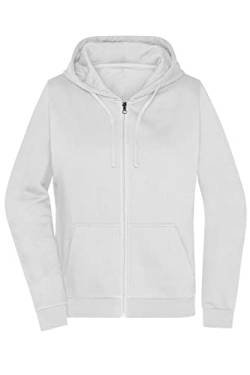 James & Nicholson Damen Basic Kapuzen-Sweatjacke - Leicht taillierte Sweatjacke mit Kapuze | Farbe: white | Grösse: XS von James & Nicholson