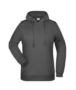 James & Nicholson Damen Basic Kapuzensweat - Leicht taillierter Kapuzenpulli mit angerauter Innenseite | Farbe: Graphite | Grösse: XXL von James & Nicholson